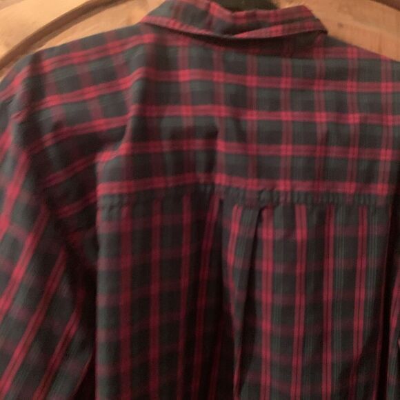 CHAPS Men's Long Sleeve Button Down Shirt L Red Green Blue Plaid Cotton Blend - Picture 5 of 6